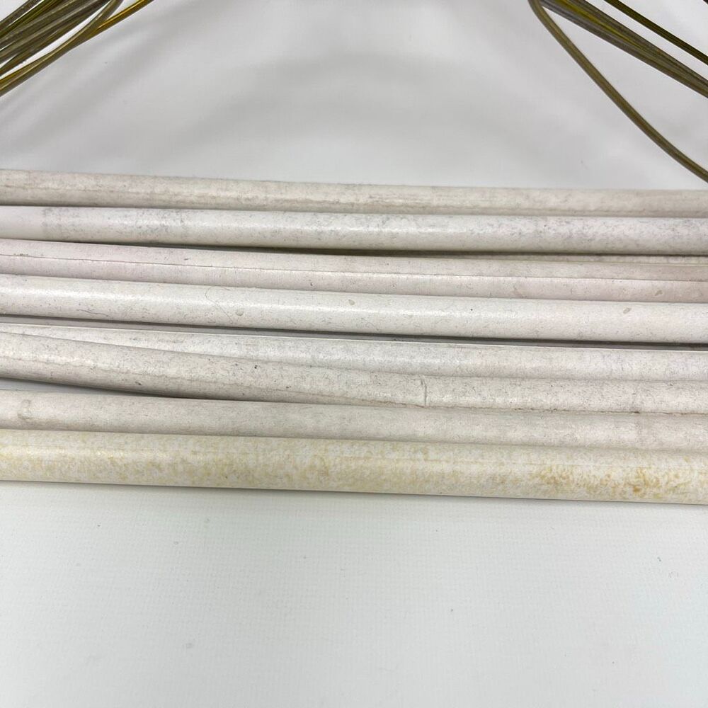 12 Vintage Wire Metal Clothes Clothing Hangers Dresses Shirts MCM Cardboard Rod - Picture 7 of 10